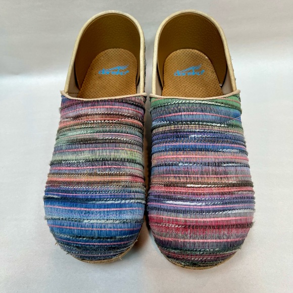 Dansko Jute Multicolor Clogs Pro Artisan Weave Women's 40 US 10 Comfort Shoes - Picture 2 of 8